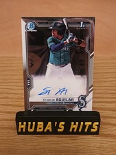 2021 BOWMAN CHROME STARLIN AGUILAR MARINERS AUTO ROOKIE RC