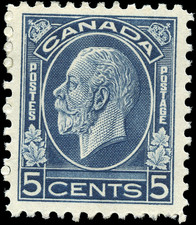 Canada  Stamp Scott #199 Mint H F-VF 5c 1932 King George V Medallion