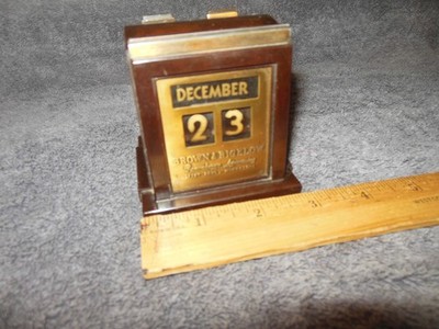 Vintage BROWN & BIGELOW Advertising Push Button Remembrance Calendar Bakelite