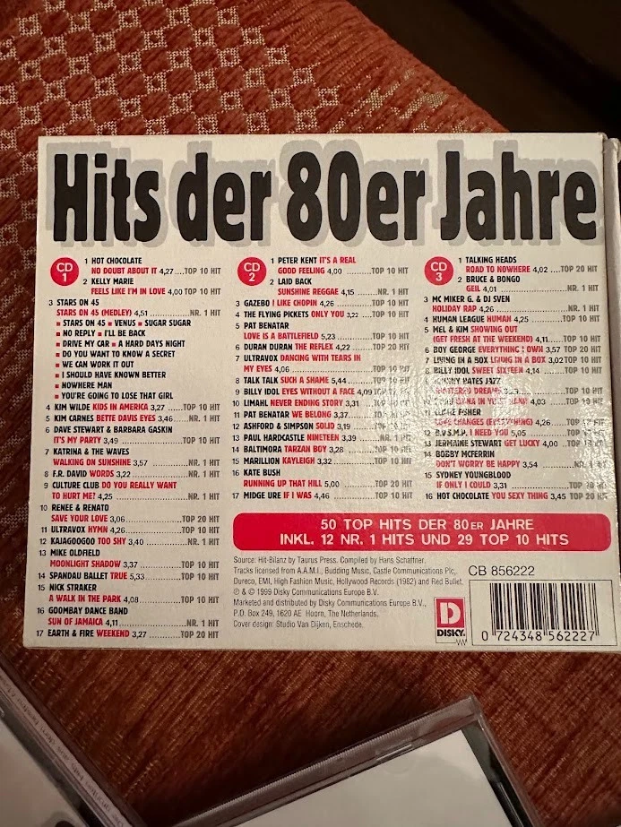 3 CD Box Hits der 80er Jahre 80s 50 Top Hits Sampler Compilation - Bild 3 von 4