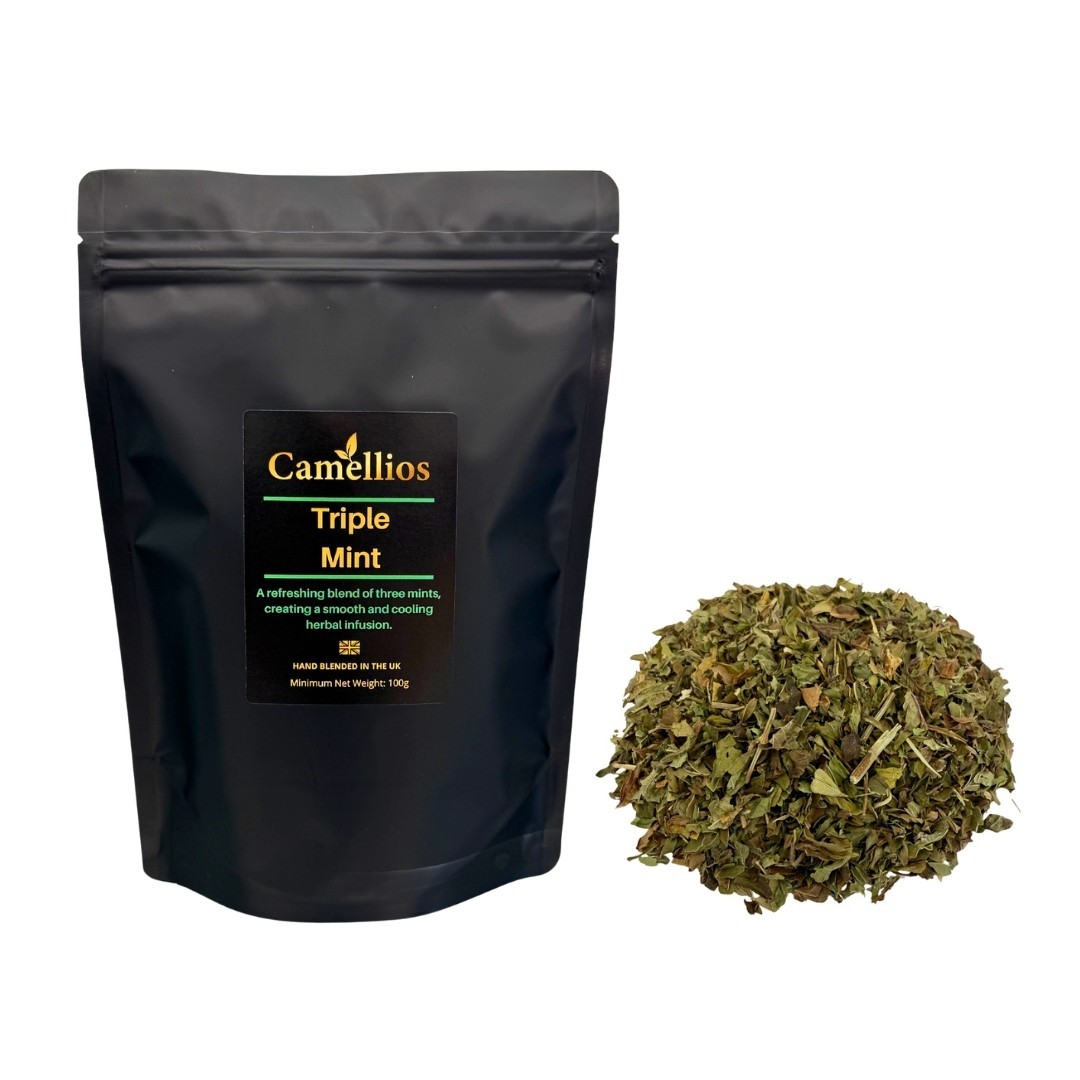Triple Mint Tee, Kräuter Loseblatt Tee, koffeinfrei, Kamelien