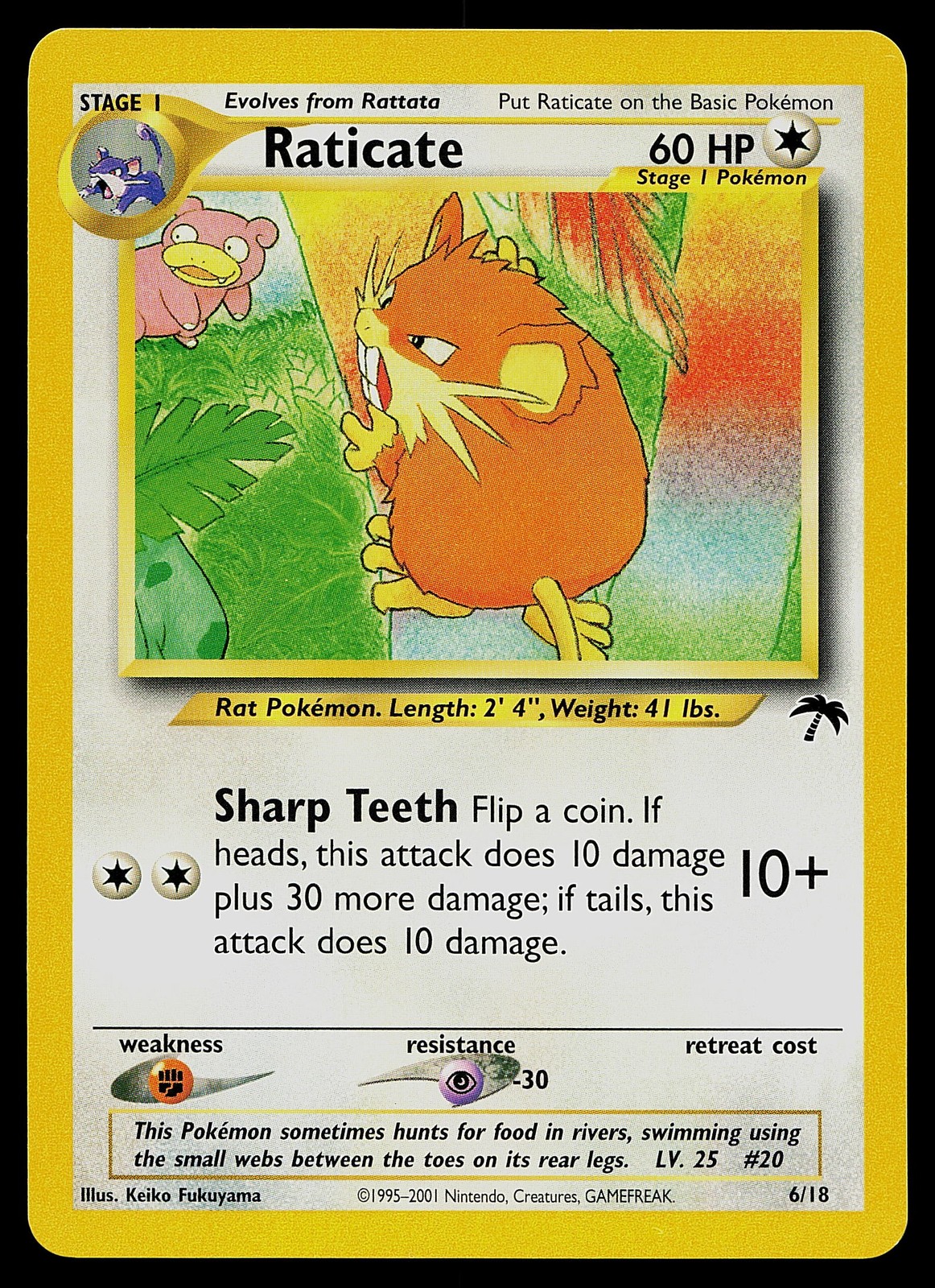 Pokemon Card - Raticate Southern Islands 6/18 Promo