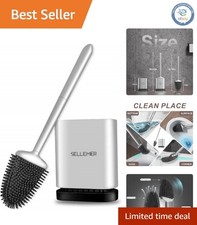 Flexible Toilet Brush and Holder Set - Minimalist Design for Effortless Cleaning