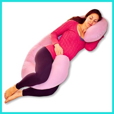 New Microfiber Zippered Replacement Maternity Body Pillow Cover Pink
