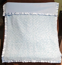 Baby Adventure Blue Rosette Pattern Baby Blanket Velvet Soft Textured 30 x 39 in