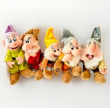 Disney Store 18  Stuffed Plush Snow White  Seven Dwarves 5 dwarfs grumpy dopey