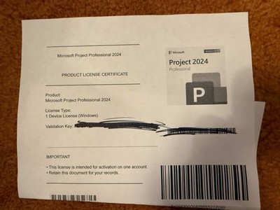 Microsoft Project 2024 Professional retail paper for 1 windows device