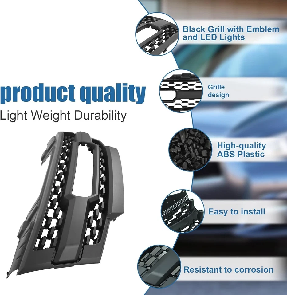 Parrilla delantera negra con luces LED Nissan Frontier, parachoques delantero automotriz Foto 3 de 4