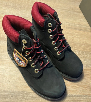 Timberland Premium 6 Inch Waterproof Boot Nubuk Schwarz/Rot EU 32,5 TB0A2M8R001