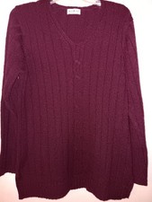 White Stag Women's Maroon V Neck Sweater Size Large