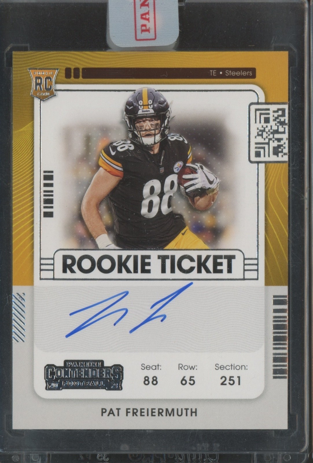2021 Panini Contenders Rookie Ticket #117 Pat Freiermuth Auto RC Rookie