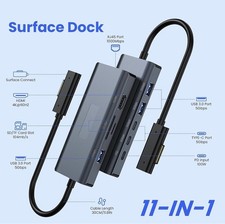 New MS Surface Dock, 11-in-1 Surface Docking Station 4K 60HZ HDMI, Surface Tr...