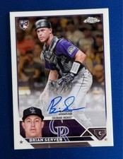 2023 Topps Chrome Brian Serven Auto RC #RA-BS Rockies Rookie Card. rookie card picture
