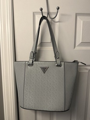 Grey GUESS Logo Tote Bag