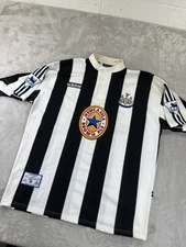 RARE Newcastle United 1995-97 Home Jersey Shirt Mens XL Adidas Soccer w/ Patches