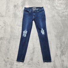Levi's 711 Skinny Jeans Womens 26 Blue Mid Rise Slim Stretch Distressed Denim