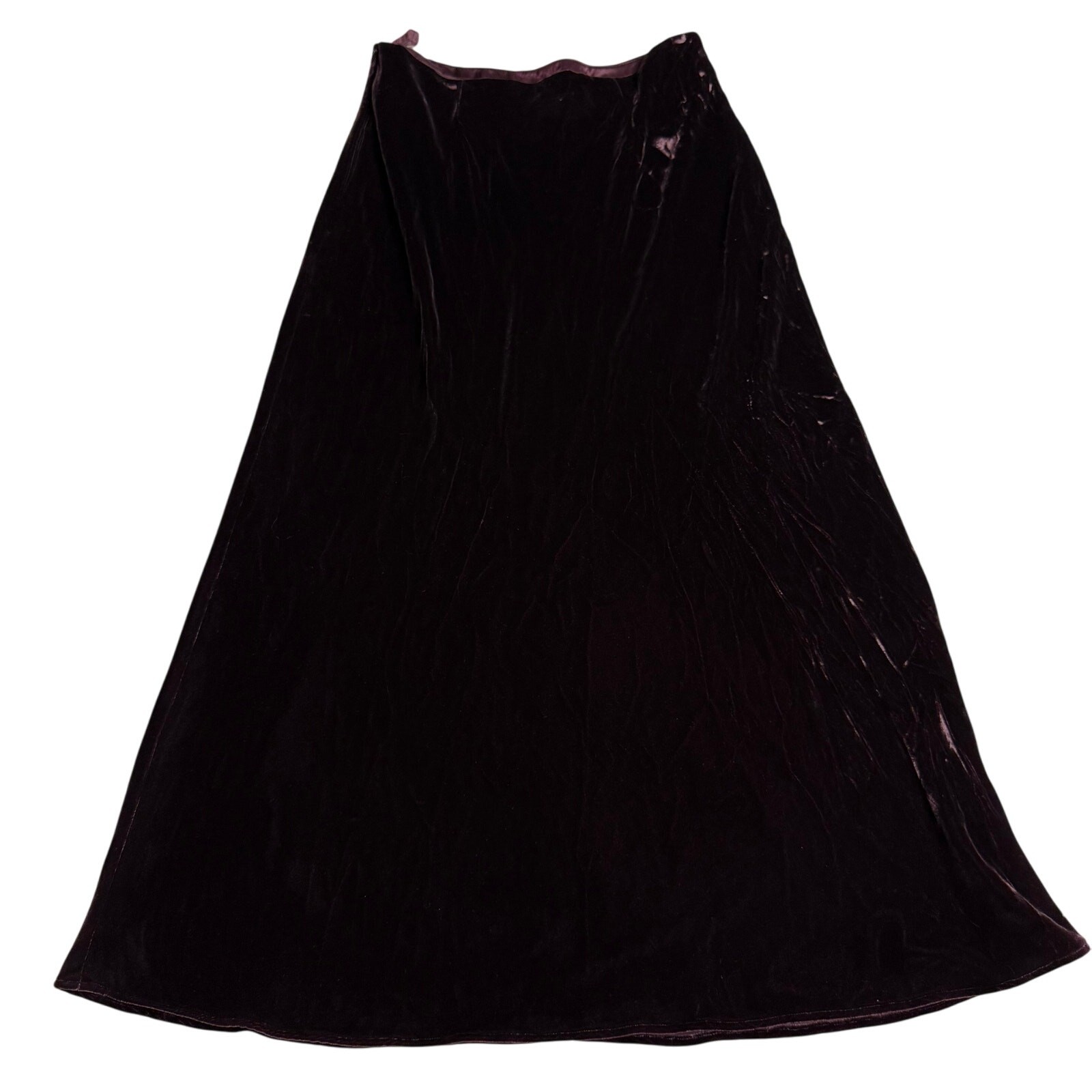 Vintage Moda Seta Sandra King Women's Skirt 12 Velvet Maxi Burgundy Goth Emo image 2