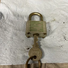 Tiny Vintage Diamond Brand Padlock With 1 Key