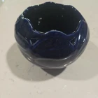 Van Briggle Tulip Planter Pot Vase Ridged Blue Abstract Art Pottery