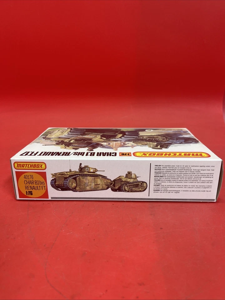 Vintage Matchbox (1986) CHAR B.1 bis/RENAULT FT.17 Escala 1:76 Modelo Kit Foto 4 de 4