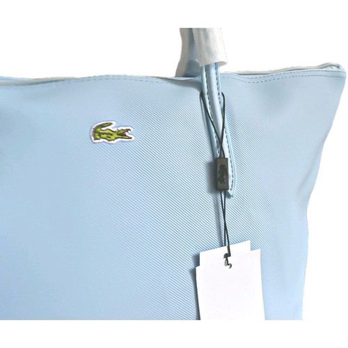 New Lacoste Woman's Tote Bag L.12.12 Concept Zip Sky Blue LARGE RRP 85 £ - Picture 6 of 10