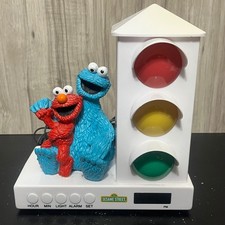 Sesame Street Elmo Cookie Monster Toddler Kid Stop Light Alarm Clock Tested