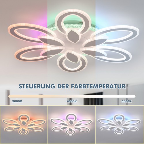 Deckenlampe LED Deckenleuchte Blumendesign- 90W Dimmbar Schlafzimmerlampe RGB - Bild 5 von 19