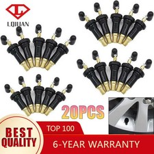 20x Car Snap In Tyre Tubeless Tire Valve Core Stems With Dust Caps Rubber Copper