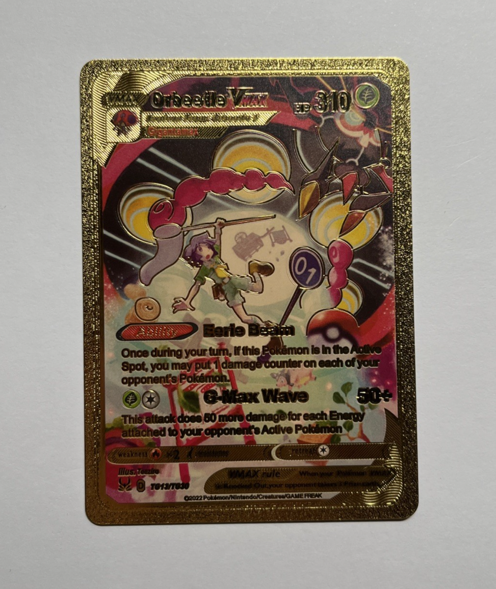 Orbeetle VMAX Gold Foil Fan Art Pokemon Card Textured TG13/TG30 | eBay