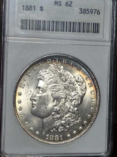 1881 $1 Morgan Dollar ANACS MS62 "Soapbox" Toned