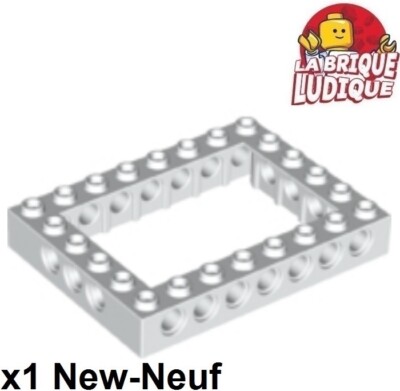 Lego Technic 1x Brique Brick 6x8 open center rectangle blanc/white 32532