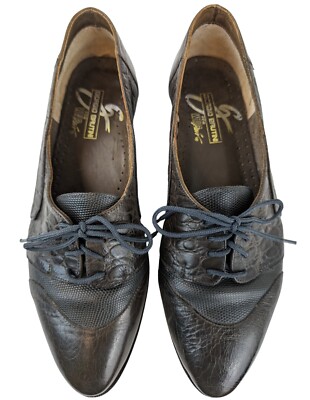 Georgio Brutini Wild Pair Men's 10D Olive Gator Print Lace Up Oxford Dress Shoe