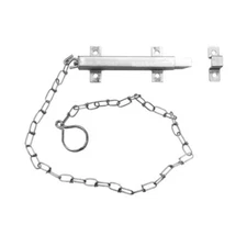 1/2" Square Spring Gate Door Latch Bolt-On with 24" Chain & 1 1/2" Ring
