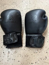 MMA Uni Sex Black Sanabul Gel Boxing Training Faux Leather Box Gloves 10 Oz