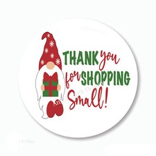 Christmas THANK YOU for Shopping Small Scrapbook Stickers Labels Envelope Seals