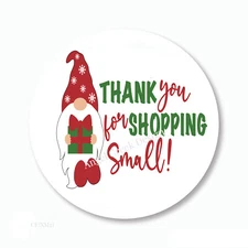 Christmas THANK YOU for Shopping Small Scrapbook Stickers Labels Envelope Seals