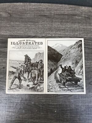 Vintage Postcards Harpers Weekly Frank Leslies Prospectors Miners 7 1/2 X 5 1/4 