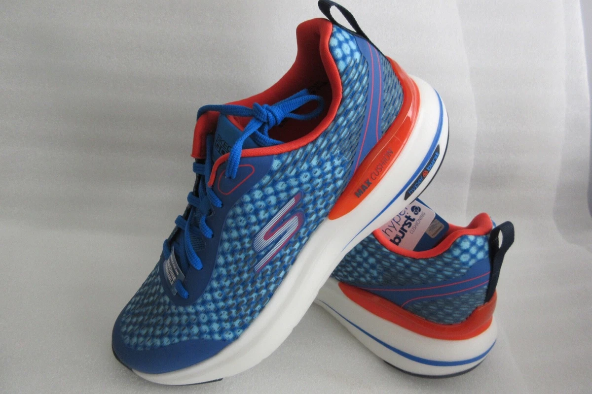 Skechers Max Cushioning Hyper Burst Synergy Mens 220651 Blue Orange Size 10