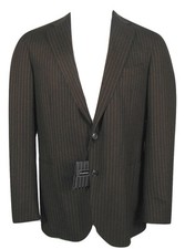 NEW Ermenegildo Zegna Sportcoat Blazer, Jacket US 44 R e 54 R Brown Pinstripe
