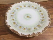 Antique Limoges Tressemann & Vogt T&V Daisy Gold 8.5” Plate Hand Painted - EAC