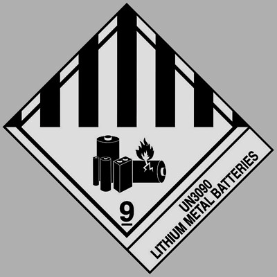 4'' LITHIUM METAL BATTERIES Decal DOT Transportation Hazard Sticker Warning Label