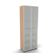 Glastürenschrank 6 OH montiert Büroschrank 80 cm breit Schrank Aktenschrank