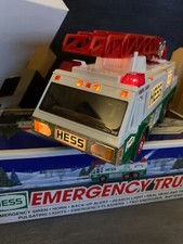 1996 Hess Emergency Truck Fire Rescue Ladder Lights Sound Collectible New Opened
