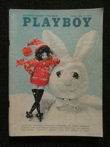 VINTAGE PLAYBOY MAGAZINE MARCH 1966 ISSUE, JAMES BOND, IAN FLEMING, VERY GOOD