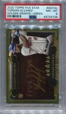 2020 Topps Five Star Golden Graphs Green Yordan Alvarez Rookie Auto 12/15 PSA 8