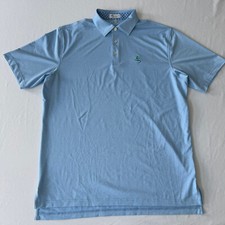 Peter Millar Summer Comfort Skulls Polo Shirt Mens Large Blue Soft Stretch Golf