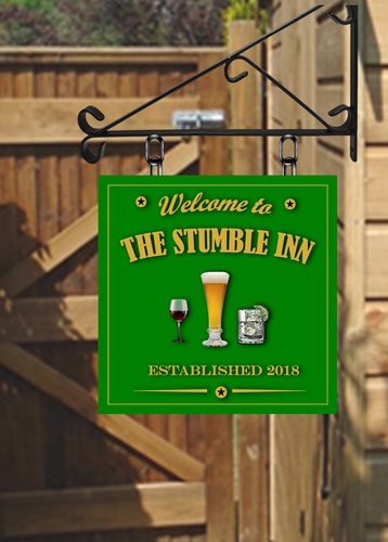 PERSONALISED HANGING PUB SIGN MAN CAVE SQUARE DESIGN FREE POSTAGE - 第 4/9 張圖片