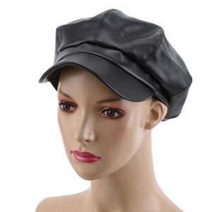 faux leather cap womens