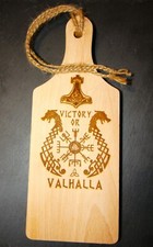 Wooden Wall VICTORY OR VALHALLA Wall Art Nordic Viking Runes