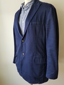blue linen coat